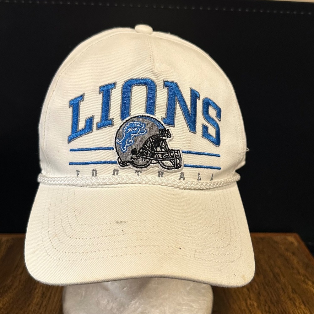 47 Brand Detroit Lions NFL Snapback Hat White Rope Hat Blue Underbrim OSFA
